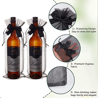 24 шт. двухцветные мешочки для хранения вина из органзы с завязками ABAG-BBC0001-28A-1