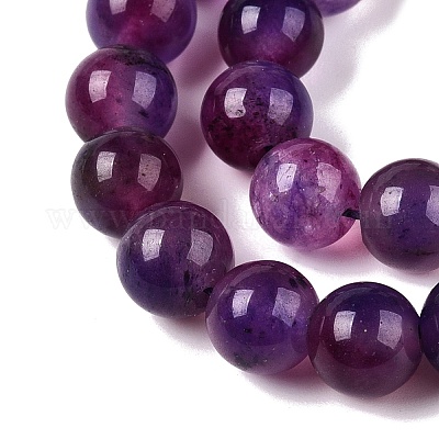 Окрашенные природные белый нефрит бисер пряди G-T138-8mm-210-12-1