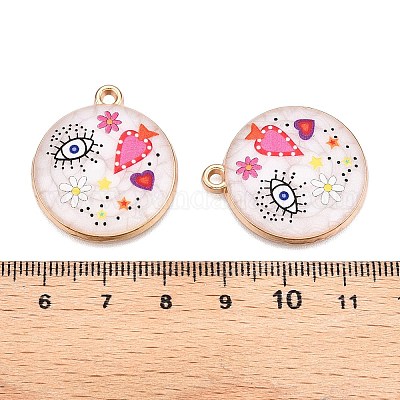 Подвески из эмали из сплава с печатным покрытием стойки ENAM-T020-02E-1