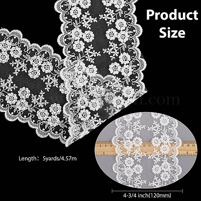 5 ярд кружевной ленты с вышивкой из молочного волокна OCOR-GF0005-14B-1