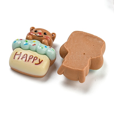 Кабошоны из непрозрачной смолы в виде медведя CRES-D040-01D-1