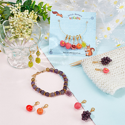 Полимерные маркеры для петель с имитацией фруктов HJEW-AB00185-1