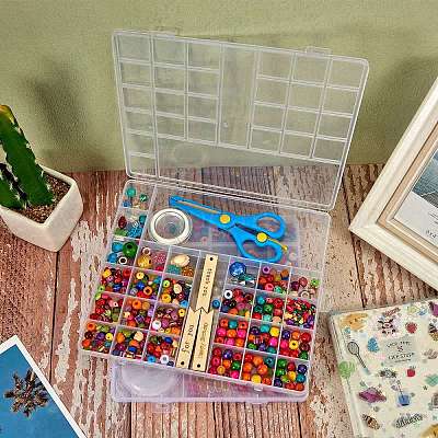 2шт 2 стильных прозрачных пластиковых контейнера для бусин CON-SZ0001-29-1