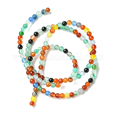 Естественно агат круглый шарик нити X-G-A130-3mm-K03-1