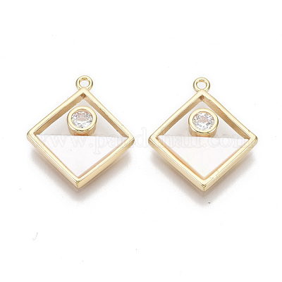 Латунные микропаве прозрачные подвески с фианитом KK-S356-090-NF-1