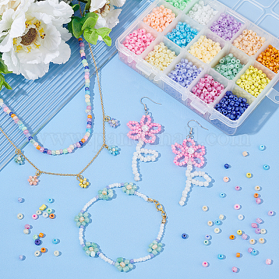 15 цветные стеклянные бусины&nbsp;SEED-PH0012-08-1