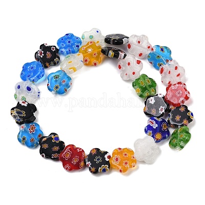 Ручной работы millefiori стеклянные бусины нитки LAMP-G166-14A-1