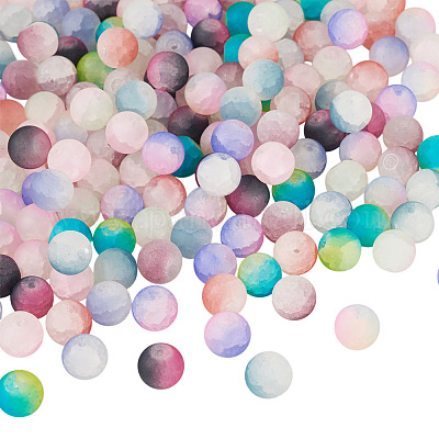 200шт 10 цвета треск стеклянные бусины нити GLAA-TA0003-31A-1