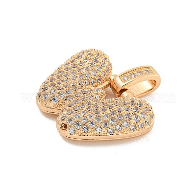 Латунные микропаве прозрачные подвески с фианитом KK-B099-01G-W-1