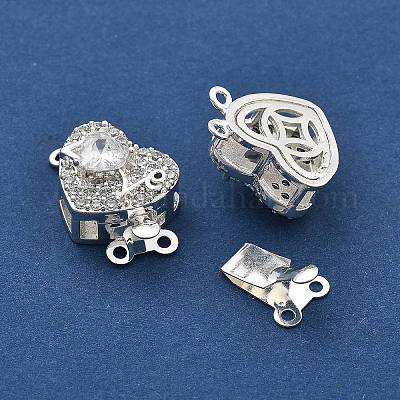 Латунные микро проложить кубического циркония ящик с застежками KK-B125-07S-03-1