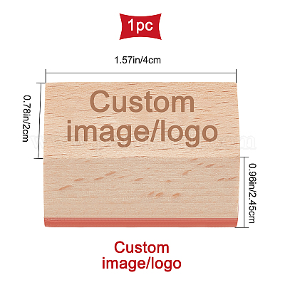 CRASPIRE Custom Rubber Stamps Personalized Wood Rubber Stamps Customized  Logo/Address/Name/Text Vintage Rectangle Decorative Wooden Handle Stamp for