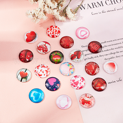 Flatback стеклянные кабошоны для поделок проектов GGLA-S047-01A-25mm-1