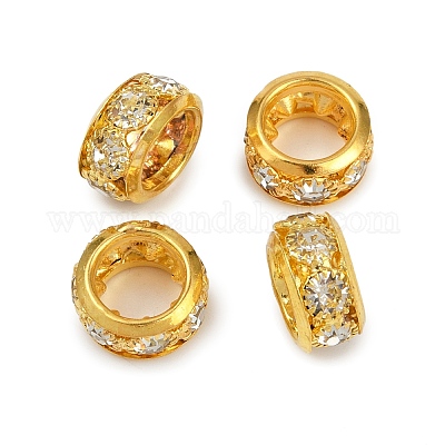 Латунные бусины со стразами  KK-U071-02B-01G-1