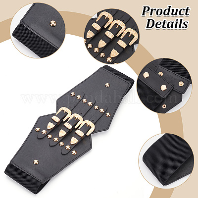 Широкие эластичные корсетные ремни из искусственной кожи AJEW-WH0413-88A-1