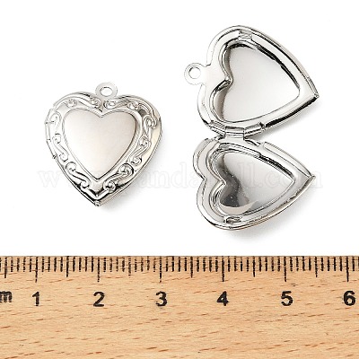 Подвески-медальоны в форме сердца из латуни KK-A276-13P-1