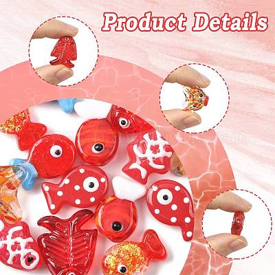 14 шт. 7 вида окрашенных стеклянных бусин LAMP-FS0001-64-1