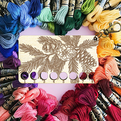 8-позиционные деревянные лотки для хранения ниток для вышивания TOOL-WH0056-029-1