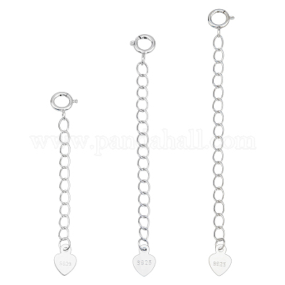 3 шт. 3 стиля удлинитель цепи из стерлингового серебра FIND-ME0002-35-1