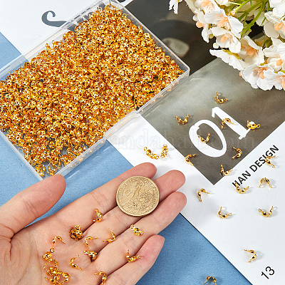 1200 шт. латунные наконечники для бусин KK-SP0001-93G-1