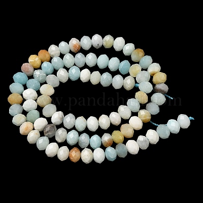 Нити из натуральных цветочных бусин амазонита G-D344-A35-1