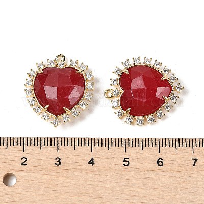 Подвески в форме сердца из натурального окрашенного белого нефрита G-I382-03G-05-1