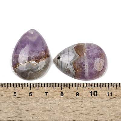 Подвески из натурального аметиста и кружевного агата G-A244-12A-1