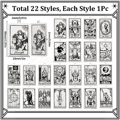 22 шт. 22 стиля подвески из нержавеющей стали 201 STAS-SC0008-90-1