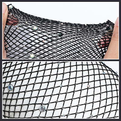 Длинные перчатки из полиэфирной сетки AJEW-WH20020-003B-1