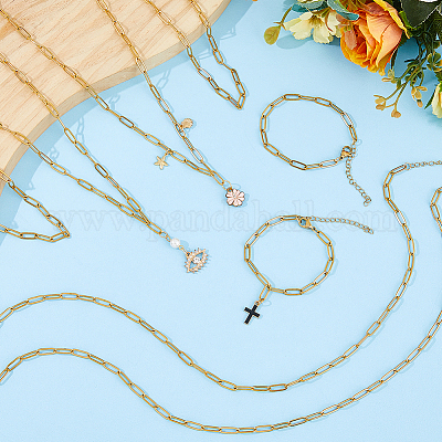 Наборы цепочек-скрепок и браслетов из хирургической нержавеющей стали 316l SJEW-HS00002-1