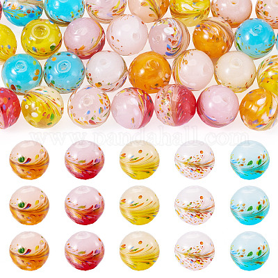 30шт 5 цвета бусины лэмпворк ручной работы LAMP-TA0001-51-1