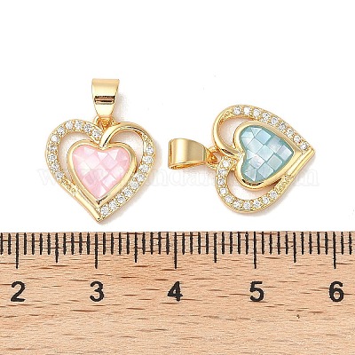 Покрытие стойки латунная эмаль микро паве прозрачные подвески из кубического циркония KK-K380-03G-1