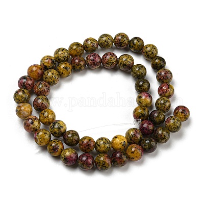 Нити бусин из натуральной окрашенной кунжутной яшмы G-E443-A38-1