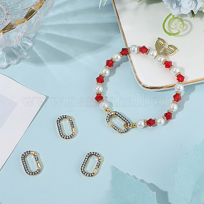 4 шт. латунные микропаве прозрачные кубические циркониевые кольца с пружинным затвором KK-SC0006-37-1