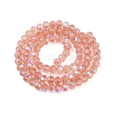 Стеклянные бусины с гальваническим покрытием  EGLA-A044-T6mm-L21-1