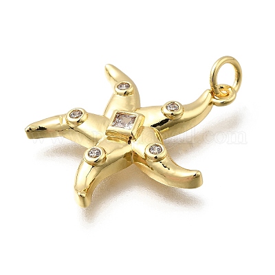 Латунные микропаве прозрачные подвески с фианитом KK-G525-11G-1