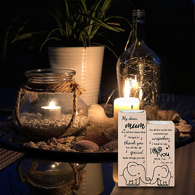 Деревянный подсвечник AJEW-WH0268-001-1