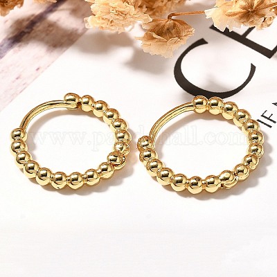 Круглые серьги-кольца из латуни с покрытием для женщин EJEW-C125-12G-1