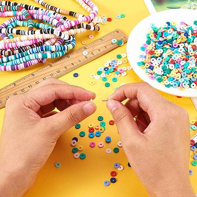 14 Strands 14 Colors Handmade Polymer Clay Beads Strands, for DIY Jewelry  Crafts Supplies, Heishi Beads, Disc/Flat Round, Mixed Color, 6x0.5~1mm