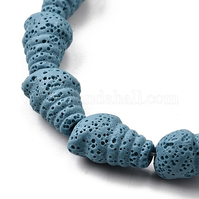 Нити бусин из окрашенной натуральной лавы G-A264-A01-01E-1