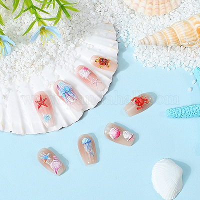 3 шт. 3 стиля пластиковых рельефных наклеек для дизайна ногтей с изображением морских животных&nbsp;MRMJ-CP0001-42A-1