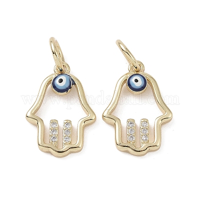 Настоящие 18к позолоченные латунные подвески с микропаве и кубическим цирконием KK-L209-078G-06-1