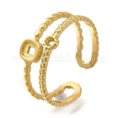 Ионное покрытие (ip) 304 нержавеющая сталь открытые манжетные кольца компоненты RJEW-U017-05G-1