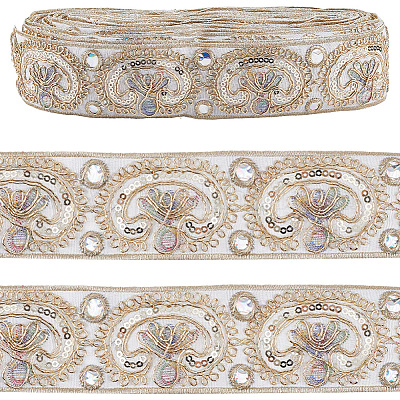 Полиэстеровая лента в этническом стиле для украшения шитья OCOR-WH20007-26E-1