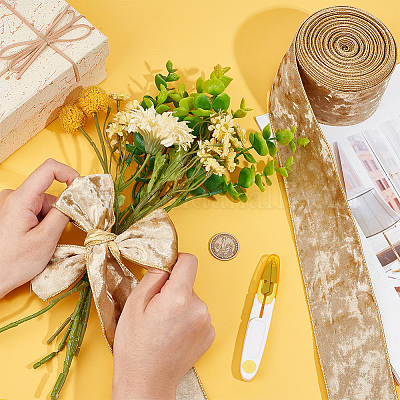 Односторонняя бархатная лента с проволокой OCOR-WH0078-222B-02-1