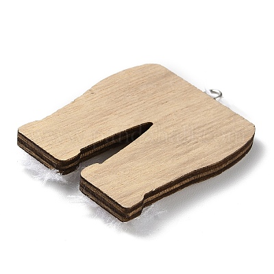 Рождественские незавершенные деревянные подвесные украшения WOOD-D026-01E-1