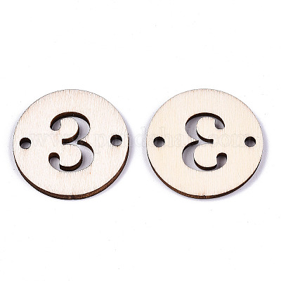 Необработанные соединители звеньев из натурального тополя WOOD-S045-138B-3-1