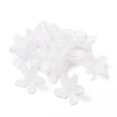 5-лепестковые прозрачные акриловые шарики OACR-A017-15-1