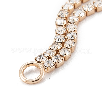 Кулоны с кисточками из латуни с прозрачным кубическим цирконием KK-D063-01G-1