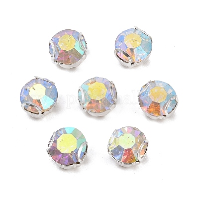 Плоские круглые пришивные бусины-монти со стразами STAS-B107-01D-02S-1