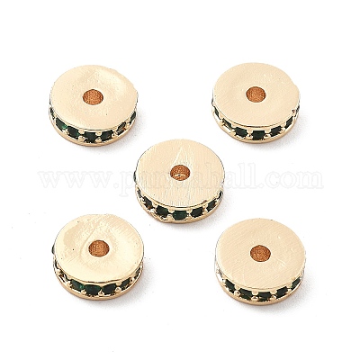 Латунные микро проложить кубического циркония бусы KK-R216-15KCG-02-1